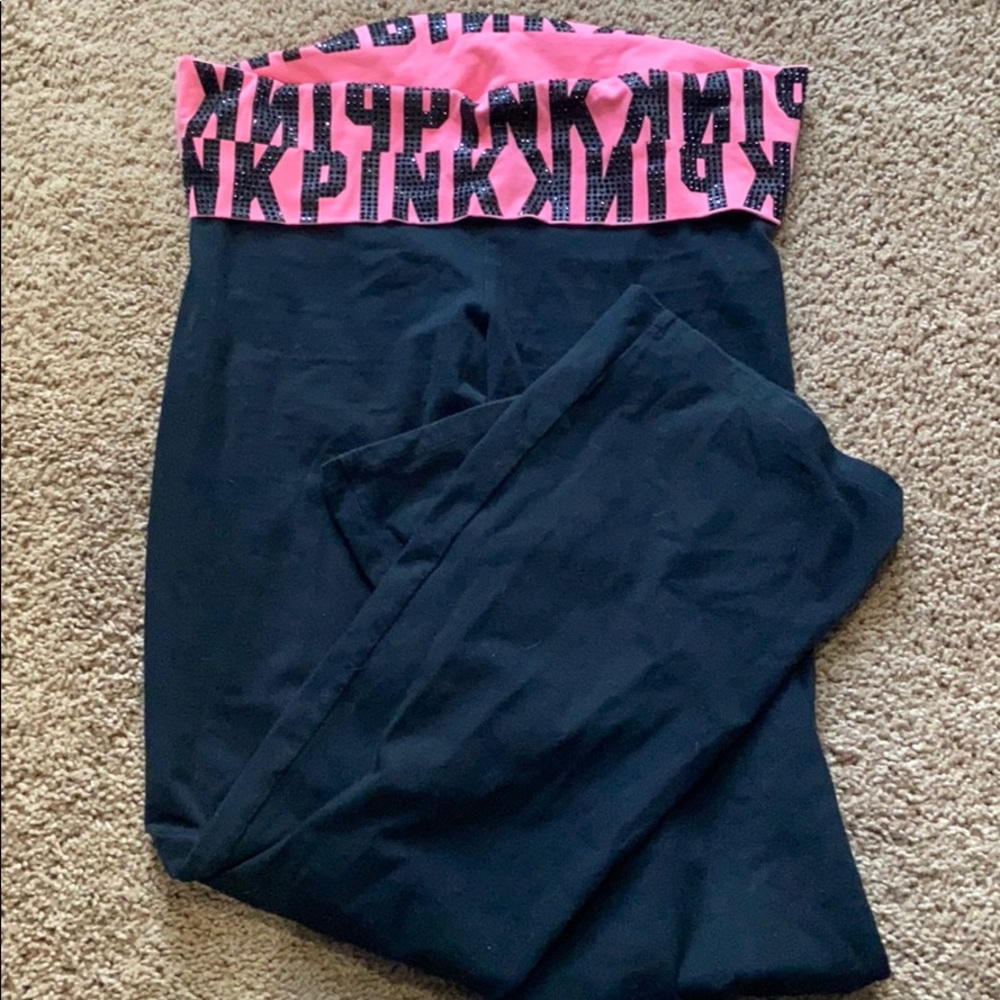 Pink vs bootcut leggings